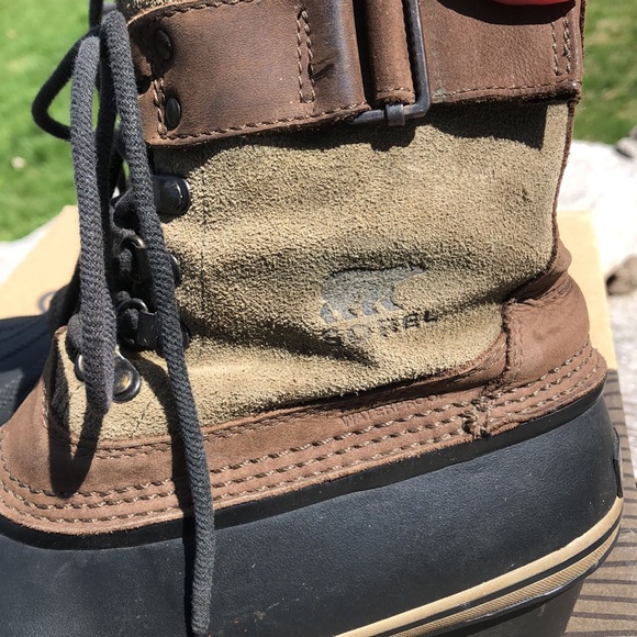 Sorel Fancy Lace II Suede Leather Winter Snow Duck Boots Green Brown Woman's 9 - Picture 8 of 11